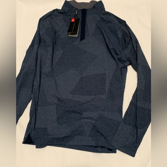 Under Armour Blue Long Sleeve Golf Shirt - Picture 1 of 3